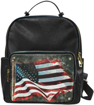 A Abstract Waving Usa Flag Campus Backpack/large - Peter Cafe Siberian Husky Leisure Backpack Bag School (500x500), Png Download