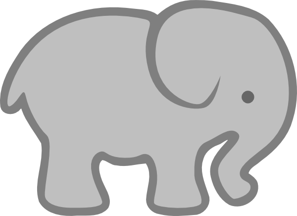Best Elephant Outline - Pink Elephant Cut Out (600x436), Png Download