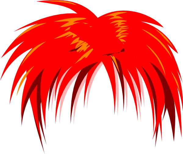 Anime Hair Red Png Clip Art (600x505), Png Download
