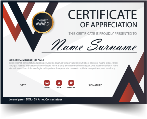 Elegance Horizontal Certificate With Vector Illustration - Vector Graphics (640x640), Png Download