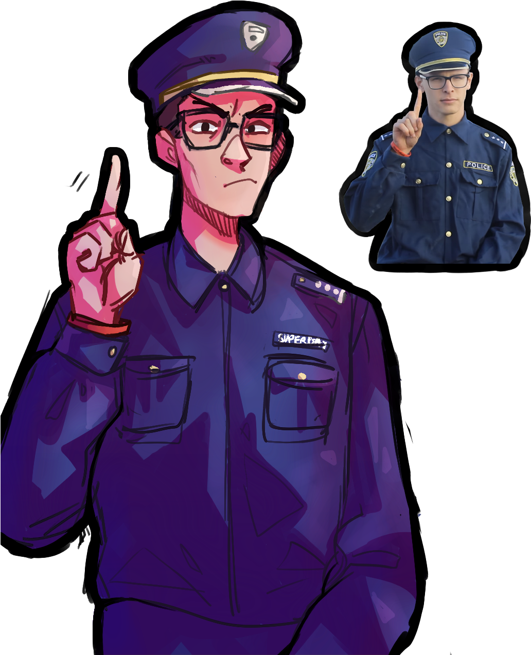 “drew That Content Police Sketch Dude ” - Idubbbz Content Cop Fanart (1100x1300), Png Download