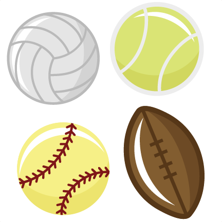 Sports Balls Svg Files Tennis Ball Svg File Football - Volleyball And Tennis Ball (432x432), Png Download