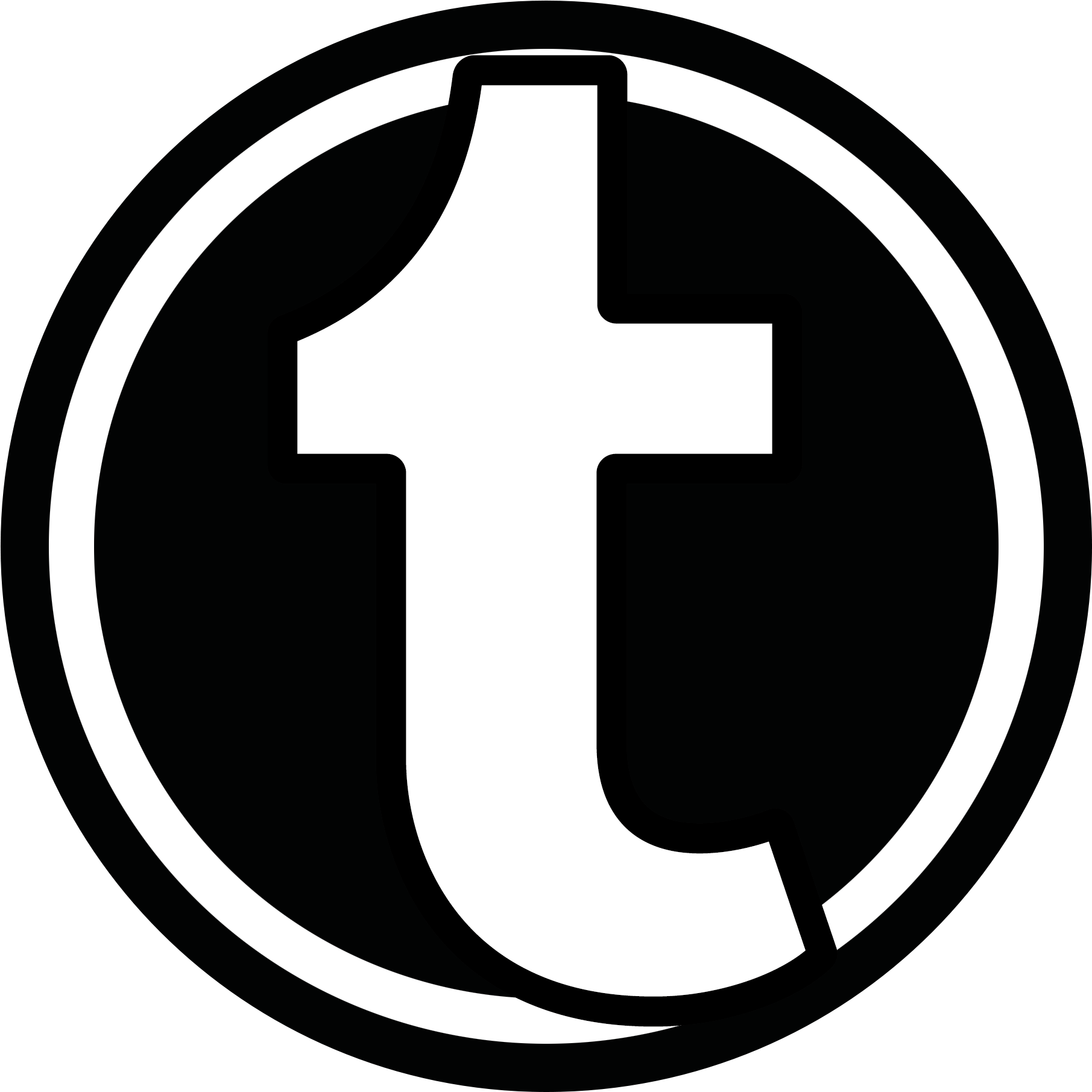 B&w Tumblr Icon - Logo B&w (2000x2000), Png Download