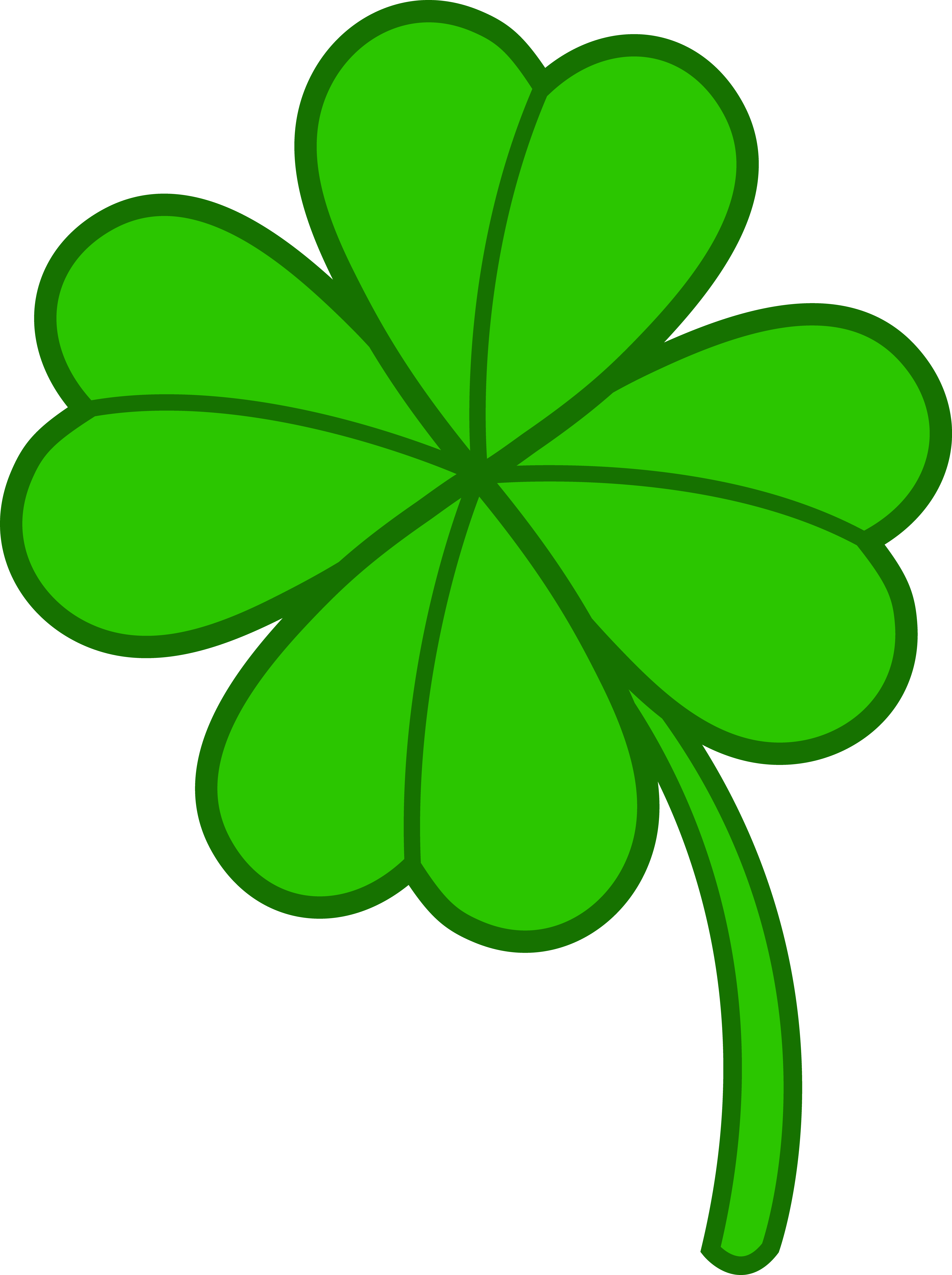 Simple Four Leaf Clover - Four Leaf Clover Clip Art (411x550), Png Download