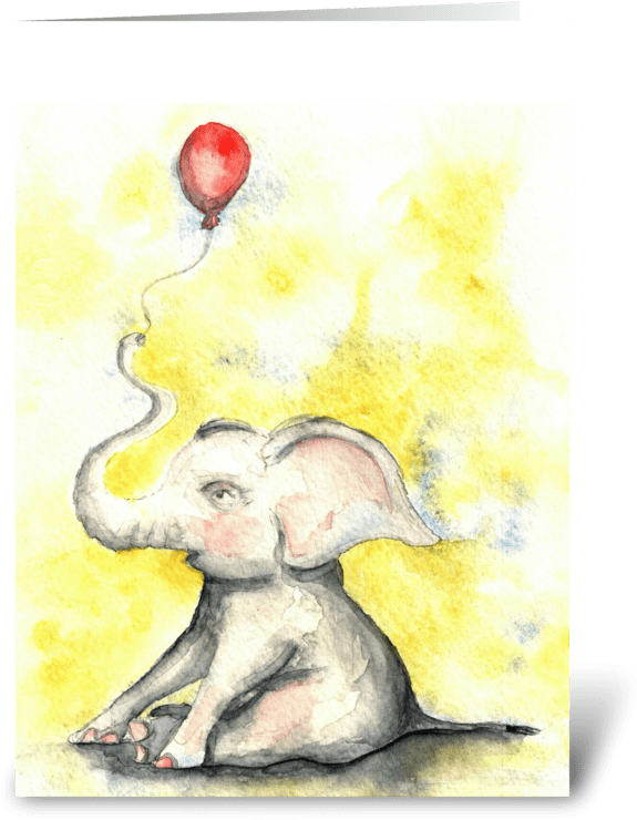 Elephant Celebration Greeting Card - Sketch (700x792), Png Download
