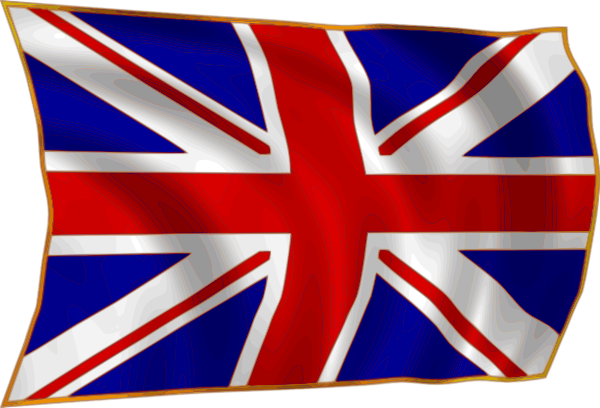 Free Vector United Kindom Union Flag Fluttering In - British Flag Gif Png (600x408), Png Download