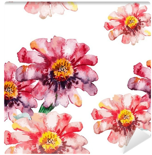 Seamless Texture Of Watercolor Flowers Wall Mural • - Watercolor Painting (400x400), Png Download