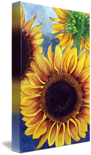 Sunflowers Png Simple Watercolor Image Free Library - Watercolor Painting (383x650), Png Download