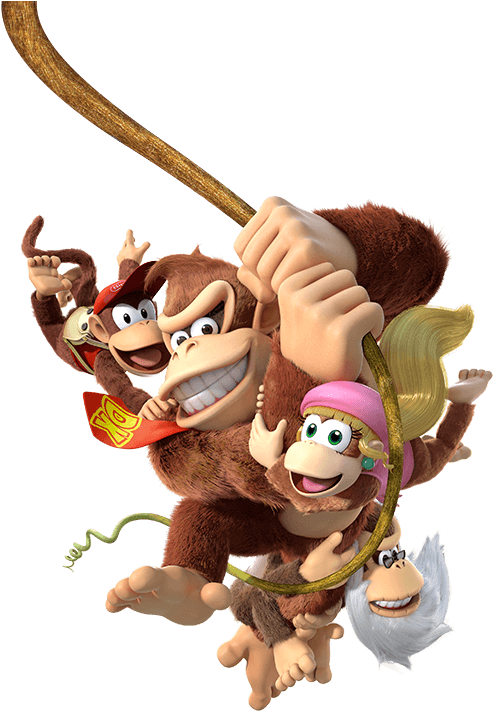 Dk Swinging - Nintendo Donkey Kong Country Tropical Wii U (520x724), Png Download