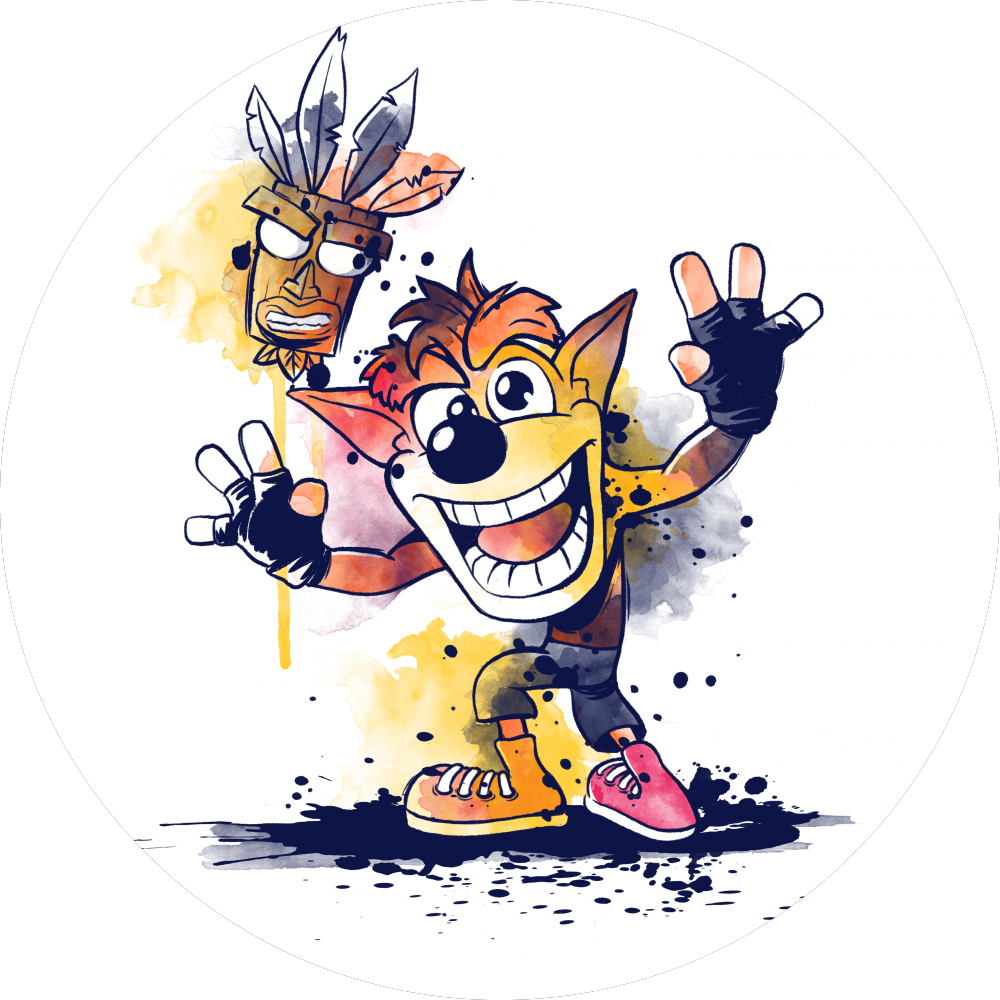 Watercolor Bandicoot By Nemimakeit (1000x1000), Png Download