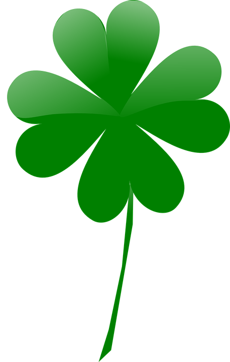 Shaded Leaf Shamrock - Four Leaf Clover Clip Art Png (458x720), Png Download