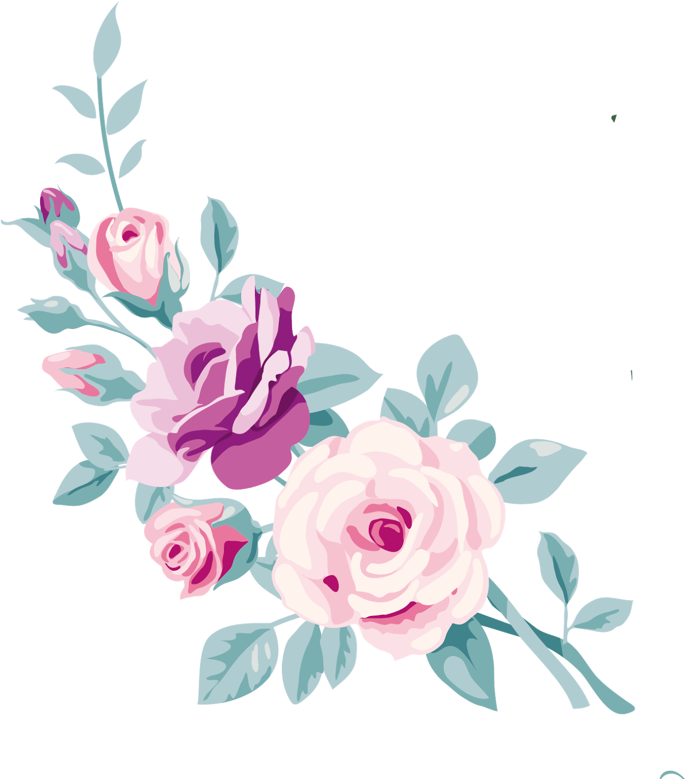 Floral Illustrations, Floral Border, Arte Digital, - Floral Decorative Corners (1492x1600), Png Download
