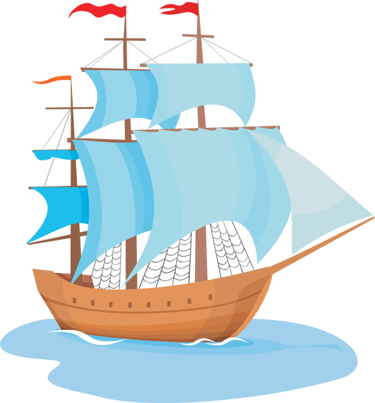 Sailing Clipart Big Boat - Sailing Ship Clipart (531x570), Png Download