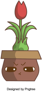 Cartoon Hand Painted Simple Flower Pot Flower Design, - Flower (360x360), Png Download