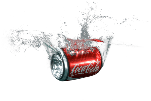 Coca Cola Can Splash In Water Png - Coca Cola Transparent Gif (500x334), Png Download