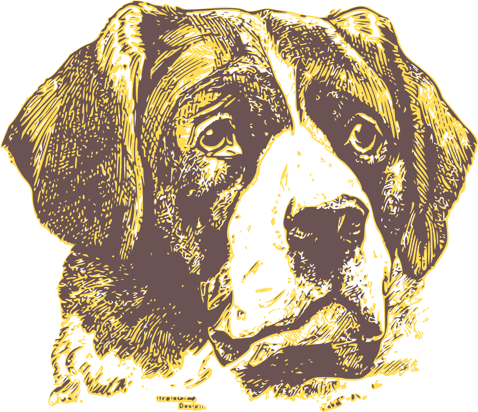 Vintage Dog 01 Clipart Royalty Free Download - Dog Face Portrait T-shirt (1697x2400), Png Download