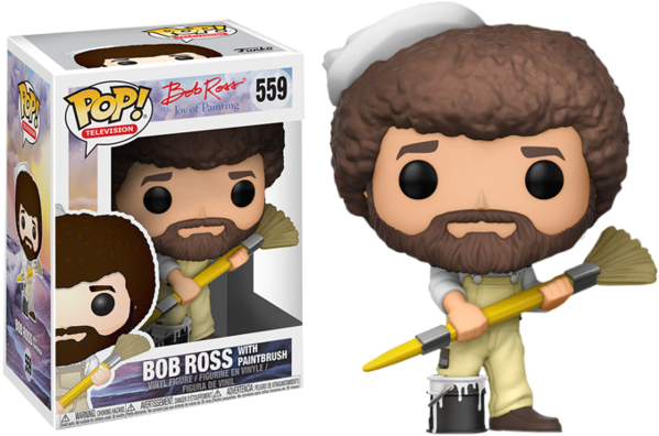 Bob Ross With Paintbrush Vinyl 559 Jcvariety307 - Bob Ross Funko Pop (599x396), Png Download