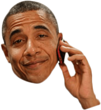Picture Freeuse Png Images Stickpng Barack On The Phone - Transparent Obama Png (400x400), Png Download