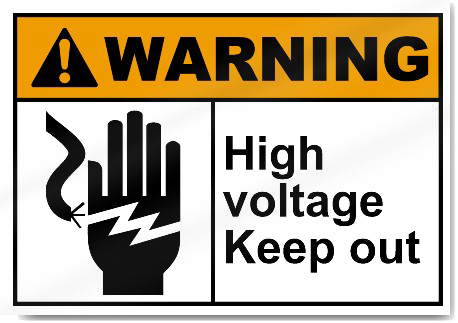 Keep Out Warning Png Transparent Image - Voltage Danger Signs (458x323), Png Download