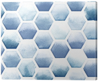 Hexagon Pattern Of Blue Colors On White Background - Watercolor Painting (400x400), Png Download