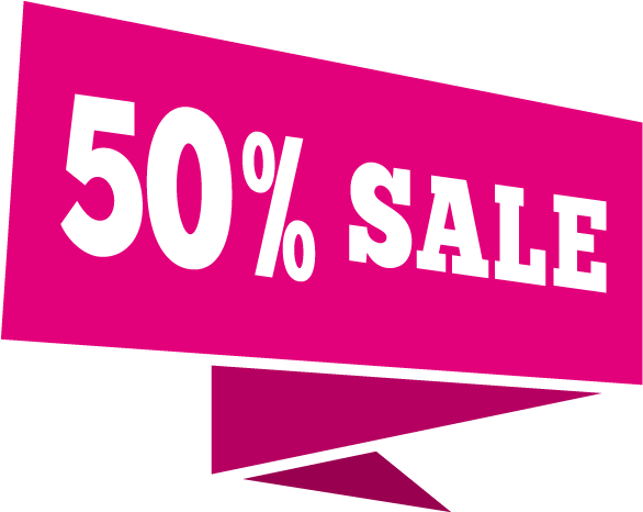 50 Percent Off Sale Label - 50 Percent Off Png (600x480), Png Download