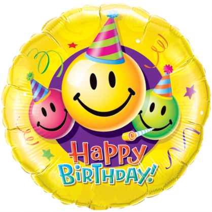 36" Birthday Smiley Faces Foil Balloon - Smiley Images For Birthday (418x418), Png Download