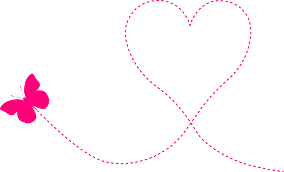 Heart Butterfly Flight Path Spring Spring - Butterfly With Trail (560x340), Png Download