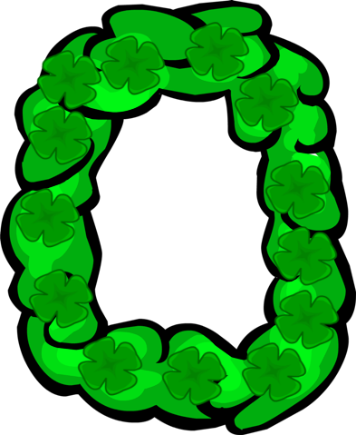 File - Shamrock Lei - Png - Lei Club Penguin (393x479), Png Download