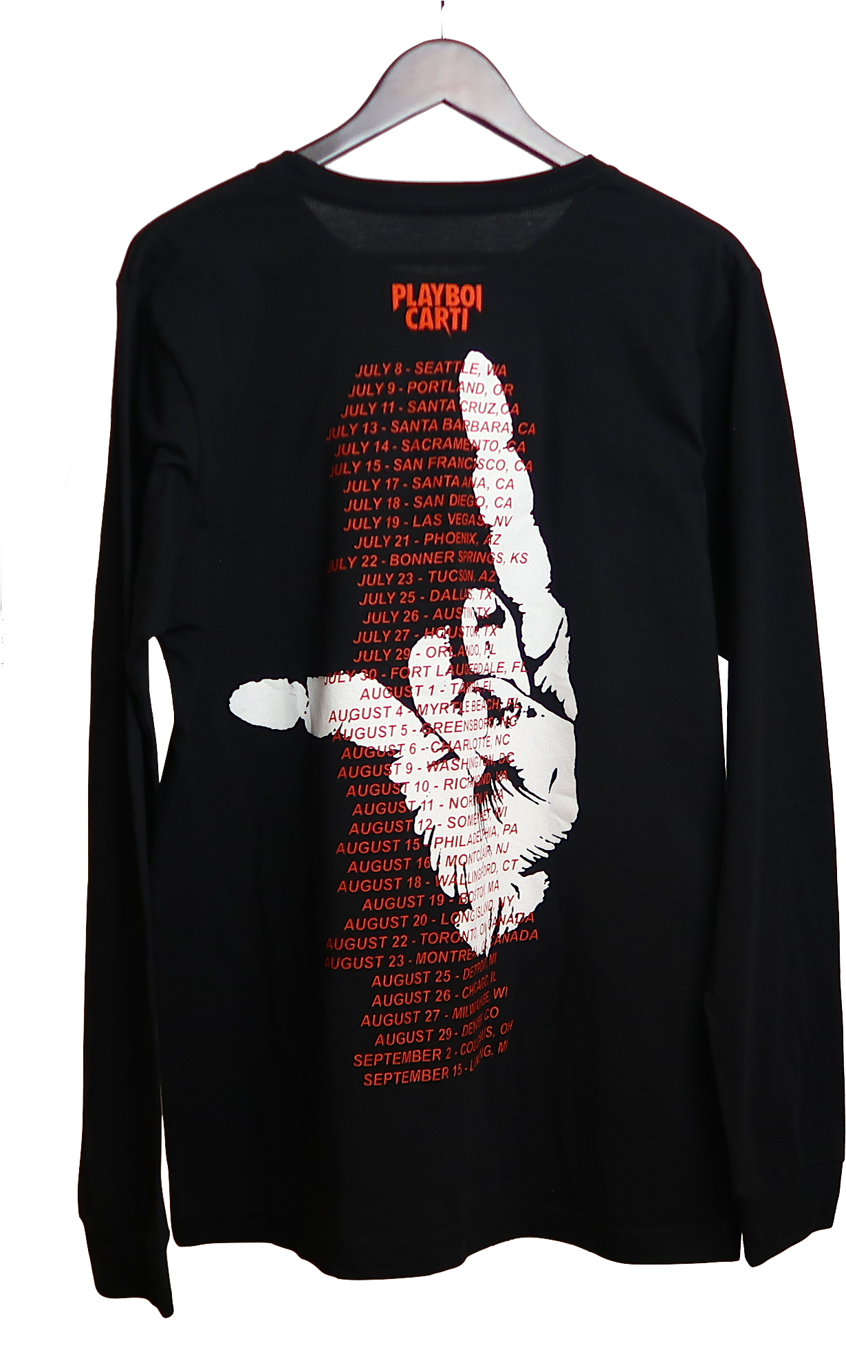 Playboi Carti Jason Mask Long Sleeve - Long-sleeved T-shirt (1336x1966), Png Download