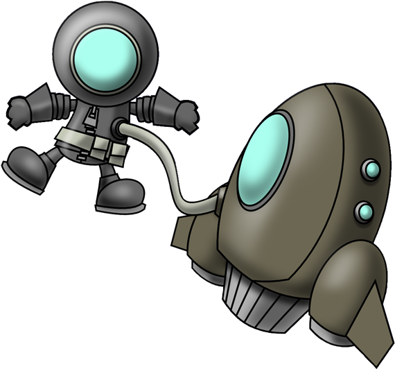 Free Astronaut Attached To Spaceship Clip Art Graphic - Astronaut Attached To Spaceship (700x601), Png Download
