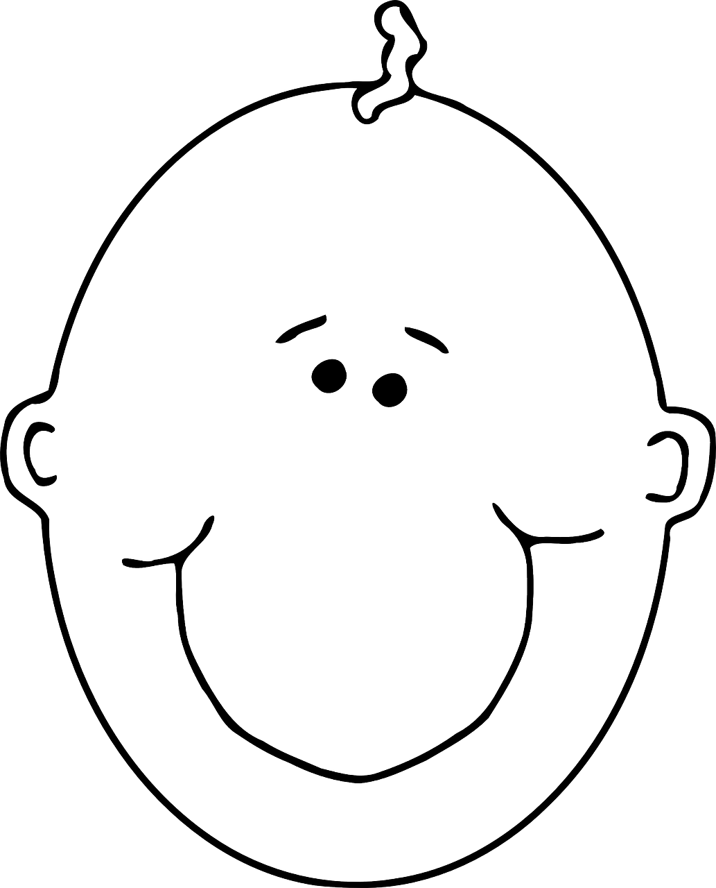 Clip Art Black And White Library Outline Clip Art At - Happy Outline (480x594), Png Download