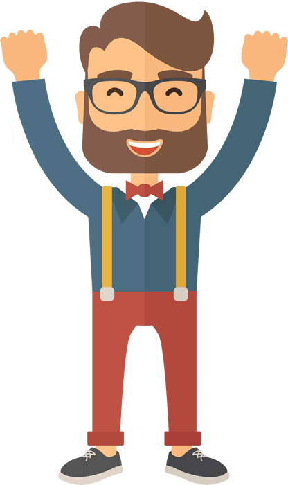 Png Freeuse Stock Get More Clients Without Spending - Happy Man Cartoon Png (416x700), Png Download