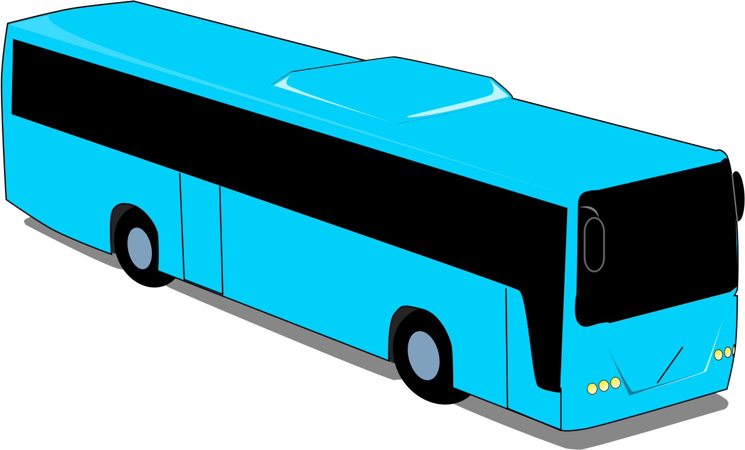 Blue Travel Bus Clip Art - Blue Bus Clip Art (600x363), Png Download