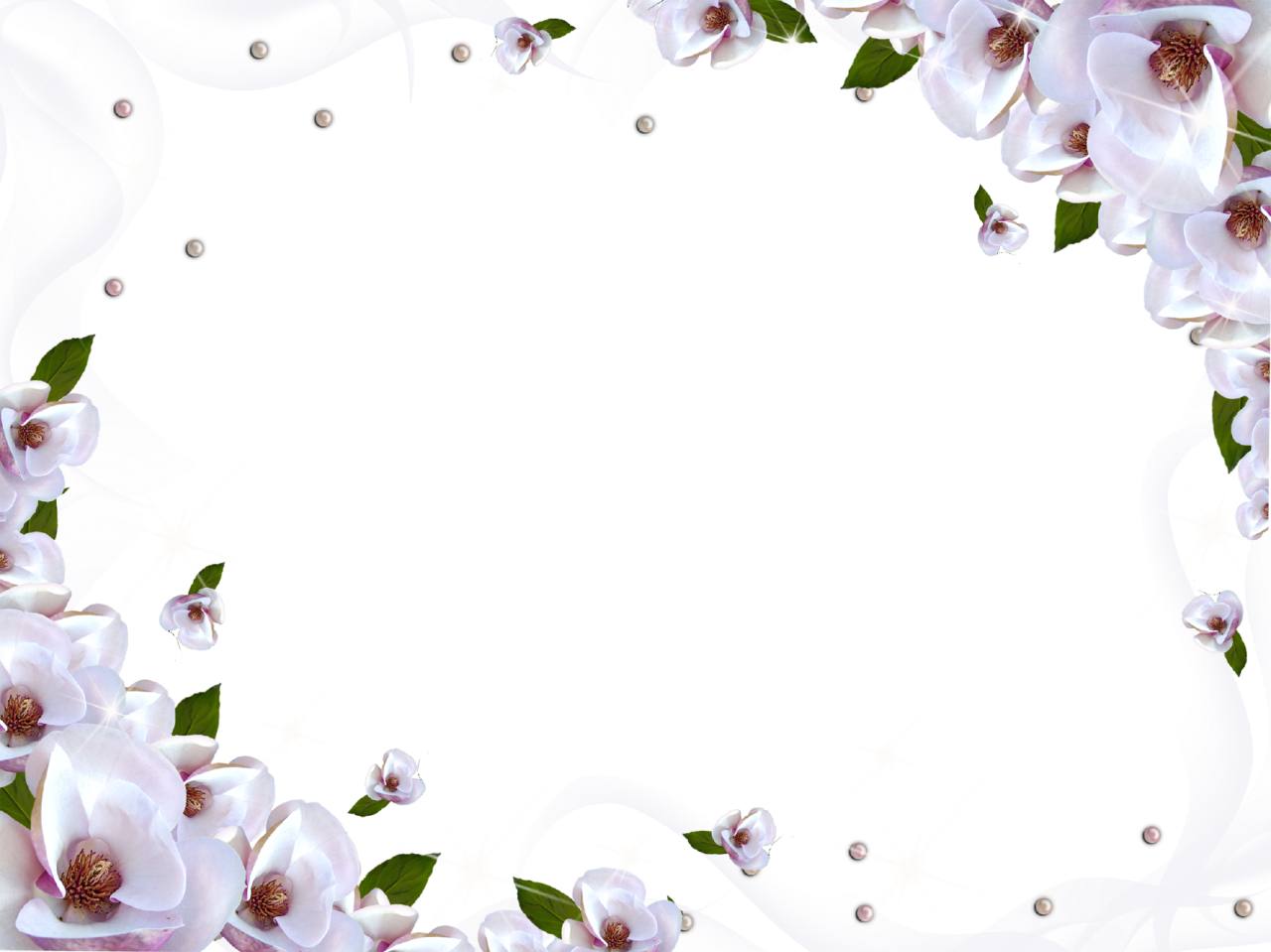 White Flower Frame Png Image1 - Flower Frame (1024x767), Png Download