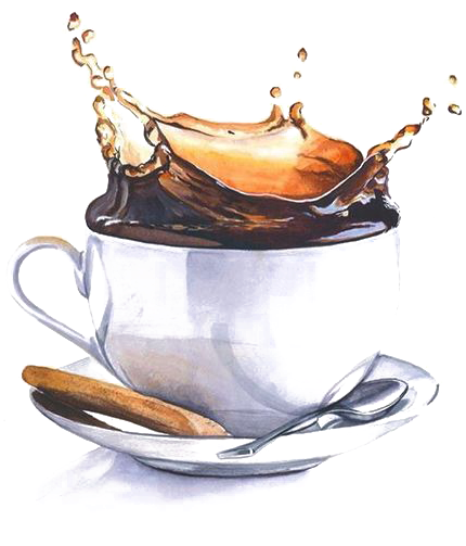 Coffee Illustration Png - Coffee Watercolor Painting (564x564), Png Download