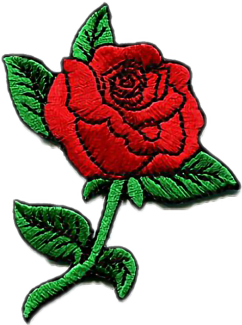 Rose Patch Tumblr Aesthetic Cute Kawaii Pastel Red - Rose Patch Design (474x636), Png Download