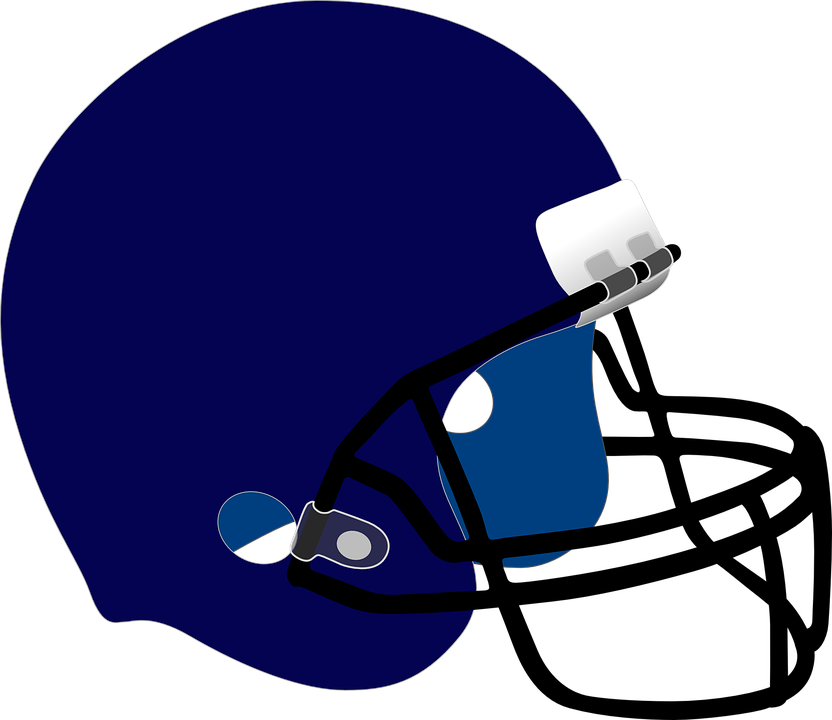 Blue Football Helmet Clip Art At Clker - Football Helmet Clipart Png (600x519), Png Download