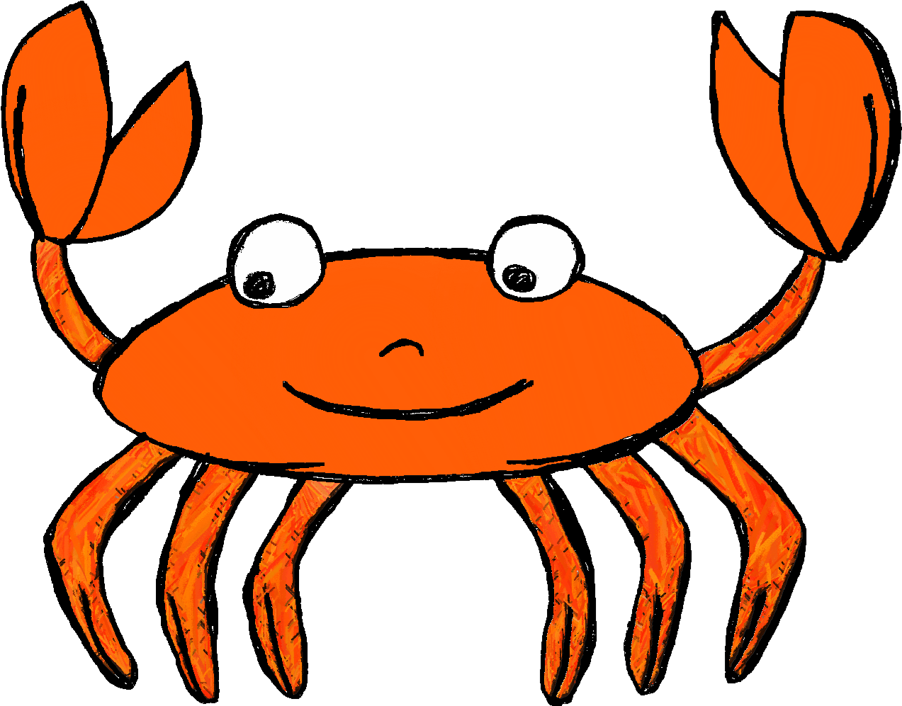 Crab Clipart Png - Ocean Animals Clip Art (1472x1169), Png Download