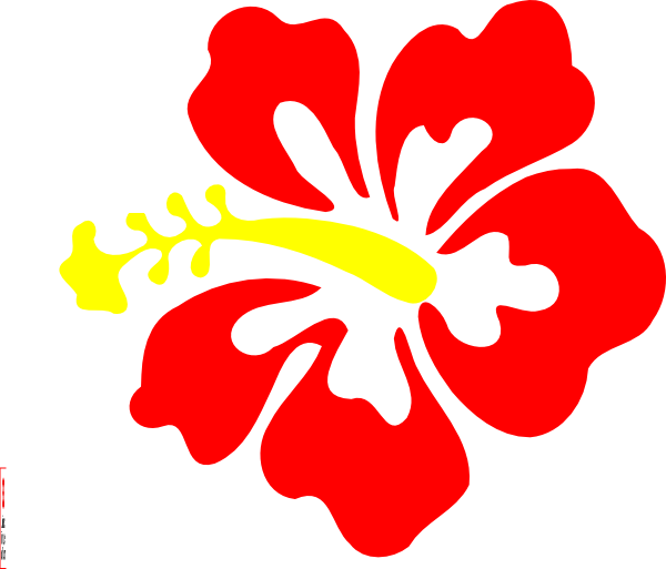Hibiscus Flower Clipart - Flor De Hibisco Desenho (600x513), Png Download