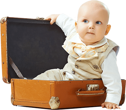 Traveling With Children - Travelling Equipment For Babies (402x350), Png Download