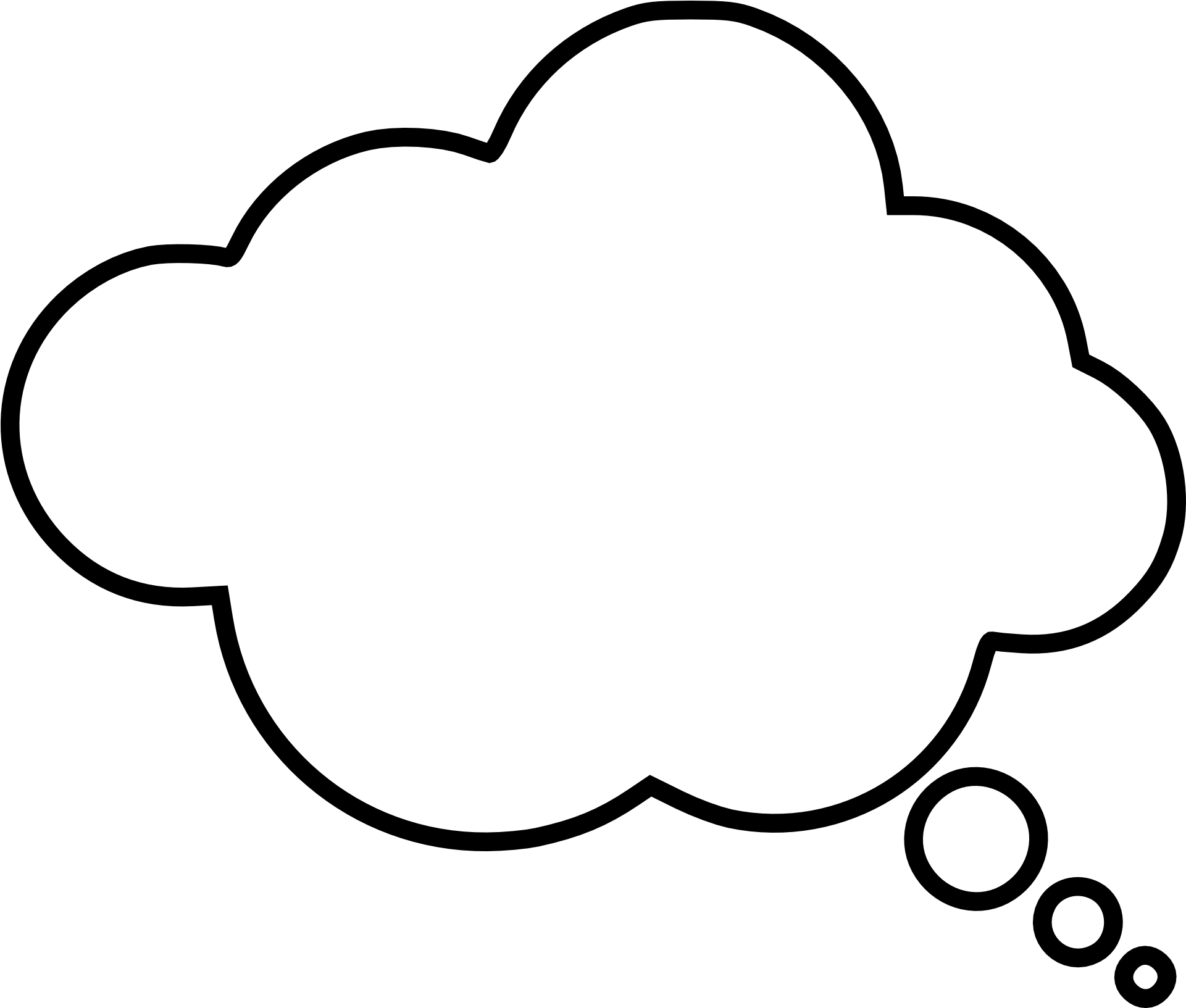 Speech Bubble Transparent Png Download - Thought Bubble With Black Background (2079x1806), Png Download