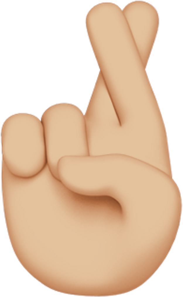 Hand Hearts Pencilart Arte Art Playgame Tumblr Starbuck - Fingers Crossed Emoji Transparent (1024x1024), Png Download