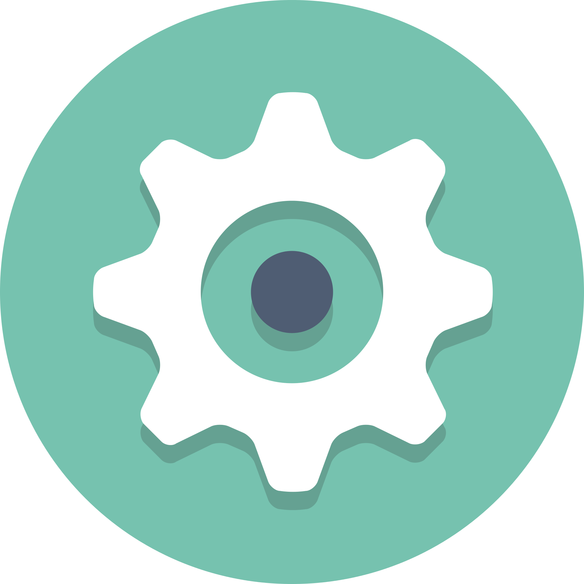 Open - Gear Flat Icon Png (2000x2000), Png Download