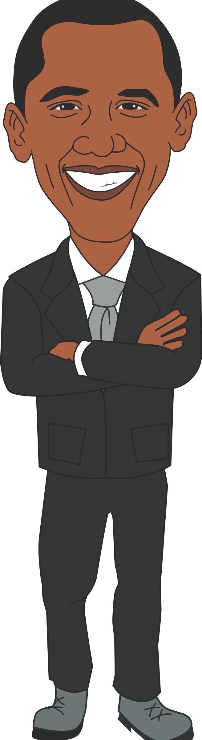 Presidents Clipart Obama Face - Barack Obama Clip Art (656x2400), Png Download