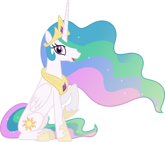 Photo - Mlp Celestia Sitting Down (530x458), Png Download