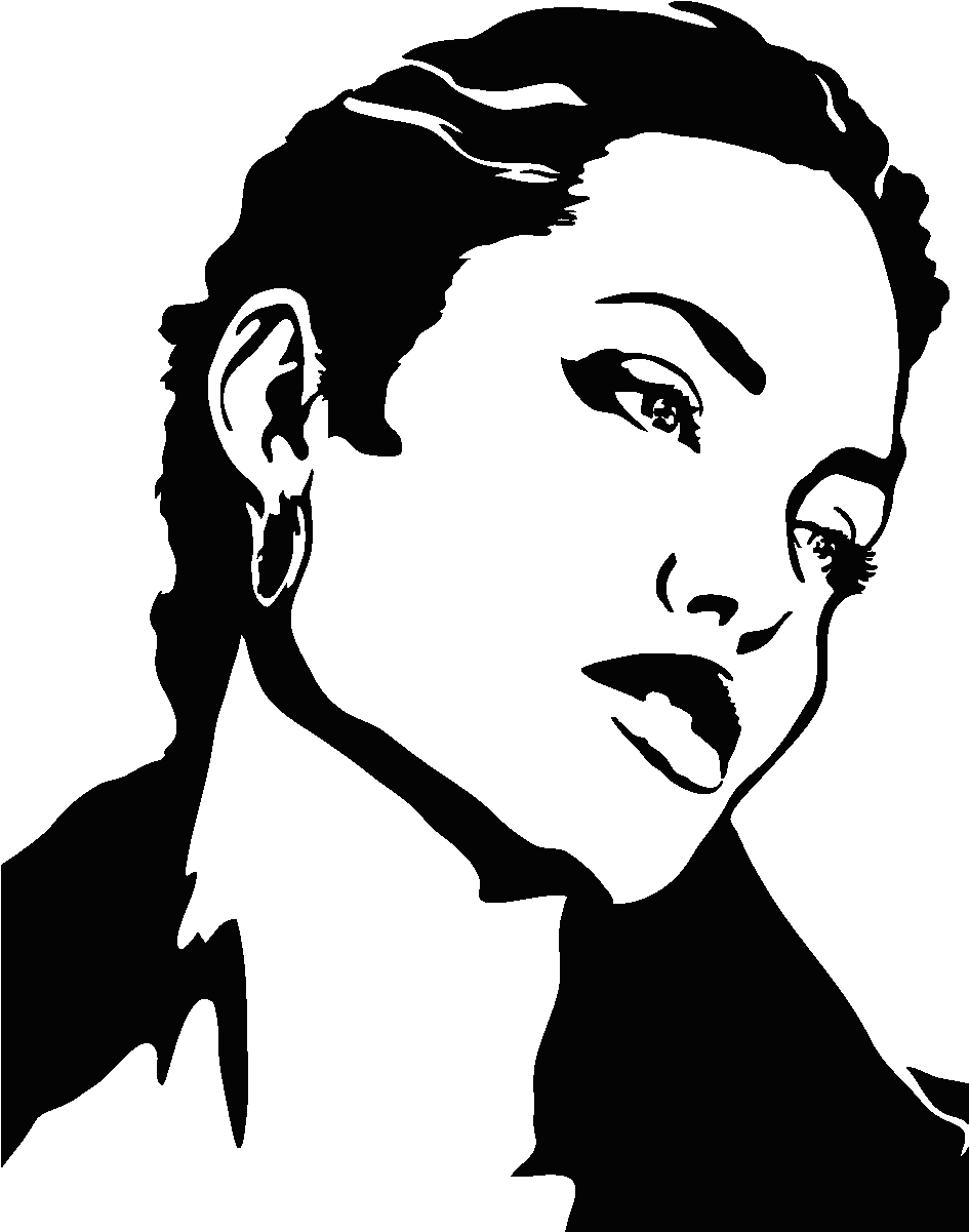 Stickers Muraux Cinéma - Angelina Jolie Stencil (1200x1200), Png Download