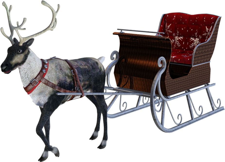 Santa - Sled (1024x1024), Png Download