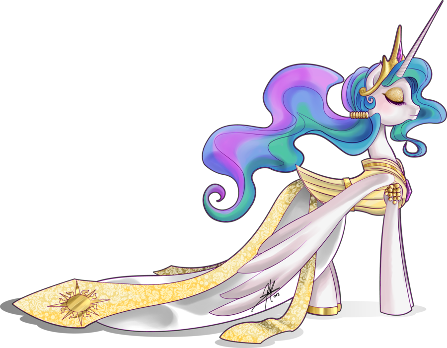 Princess Celestia Gala Gown By Ladyamaltea-d5oturn - My Little Pony Celestia Gala (900x701), Png Download