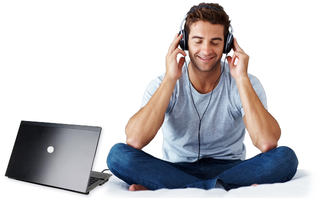 Listen, Sing, Praise And Worship In Your Favourite - Listening To Music Png (650x407), Png Download