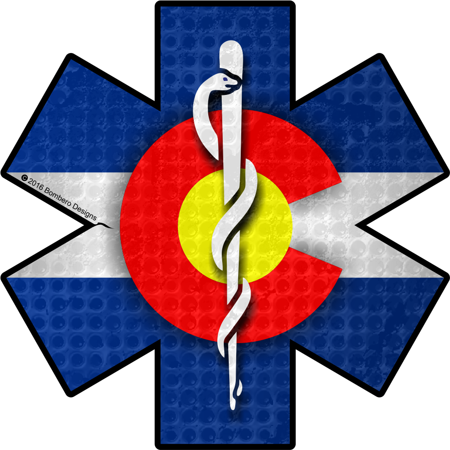 Colorado Star Of Life Sticker - Colorado Star Of Life (901x901), Png Download